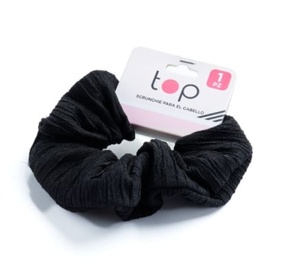 Gomita Scrunchie Para El Pelo Top Negra 1 Unidad