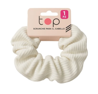 Gomita Scrunchie para el Pelo Top Blanca 1 Unidad