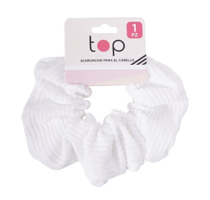Gomita Scrunchie para el Pelo Top Blanca 1 Unidad