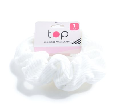 Gomita Scrunchie Para El Pelo Top Blanca 1 Unidad
