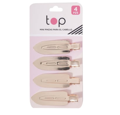 Mini Pinzas para el Pelo Top Antimarcas Gold 4 Unidades