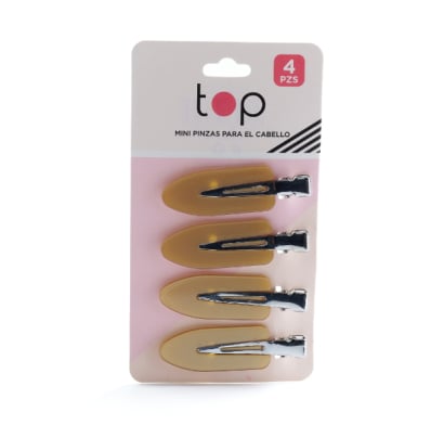 Mini Pinzas Para El Pelo Top Antimarcas Gold 4 Unidades