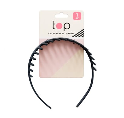 Vincha para el Pelo Top Zigzag Negra 1 Unidad