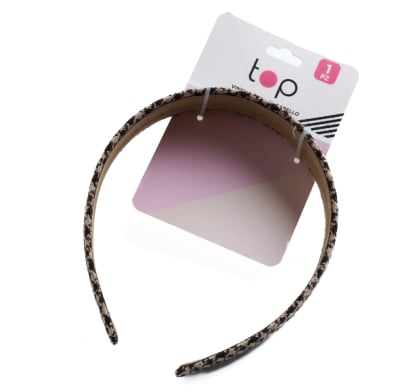 Vincha Para El Pelo Top Marrón Con Cuadros 1 Unidad