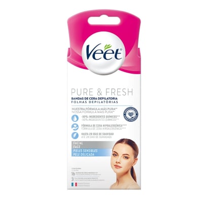 Bandas Depilatorias Veet Faciales Sensible 16 Unidades