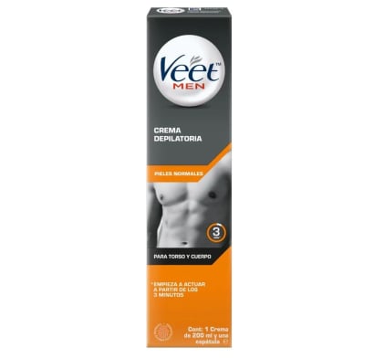 Crema Depilatoria Veet Men Torso Y Cuerpo Piel Normal 200 Ml
