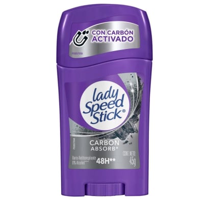 Antitranspirante En Barra Lady Speed Stick Carbón Absorb 45 G