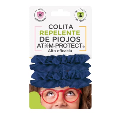 Colita Repelente De Piojos Atom-protect Azul 4 Unidades