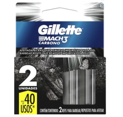 Repuesto Máquina De Afeitar Gillette Mach3 Carbono 2 Unidades