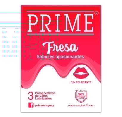 Preservativo Prime Frutilla 3 Unidades