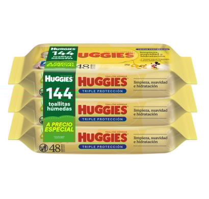 Toallitas Húmedas Huggies Triple Protección 144 Unidades