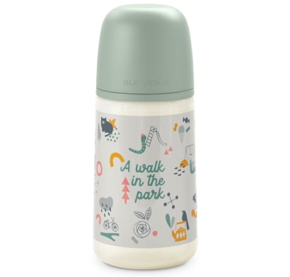 Mamadera Anatómica Suavinex Silicona +6 Meses Walk In The Park Verde 270 Ml