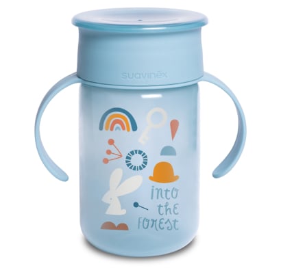Vaso Suavinex Antiderrame 360° +12 Meses Azul 340 Ml
