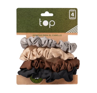 Gomitas Para El Pelo Top Eco Satín 4 Unidades