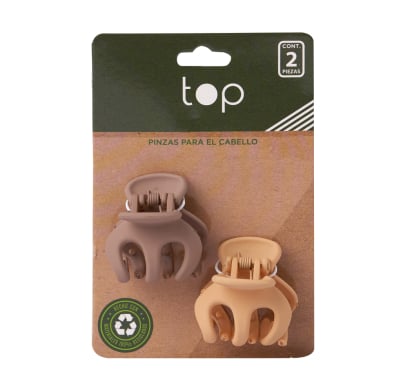 Pinza Para El Pelo Top Eco 2 Unidades Colores Surtidos