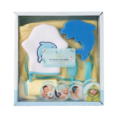 Set De Baño Rabbit Para Bebe Azul