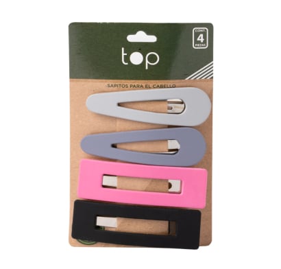 Broches Para El Pelo Top Eco Varios Colores 4 Unidades
