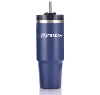 Vaso Térmico Amsterdam Con Sorbito Azul