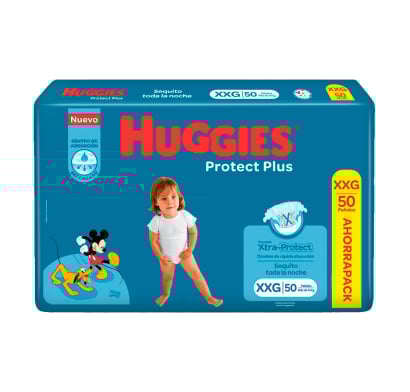 Pañales Huggies Protect Plus Xxg 50 Unidades