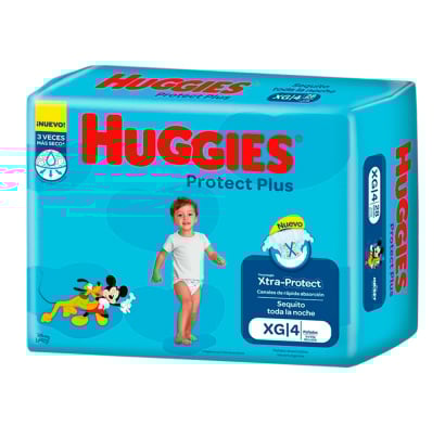Pañales Huggies Protect Plus Xg 52 Unidades