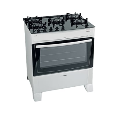 Cocina James Con Mesada De Vidrio 5 Hornallas C 695 V Blanca
