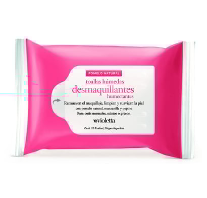 Toallas Desmaquillantes Violetta Pomelo Natural 25 Unidades