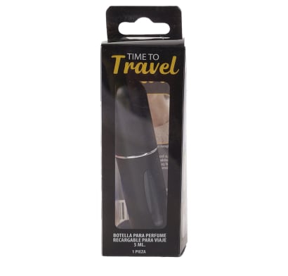 Mini Botella De Perfume Recargable Negra Travel