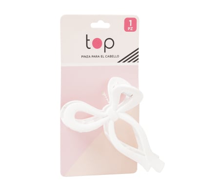 Pinza Para El Pelo Top Moña Blanca 1 Unidad