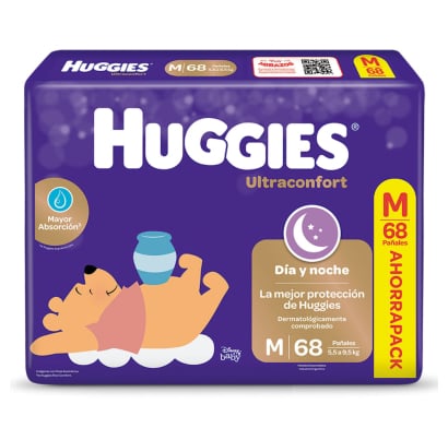 Pañales Huggies Ultraconfort Talle M 68 Unidades