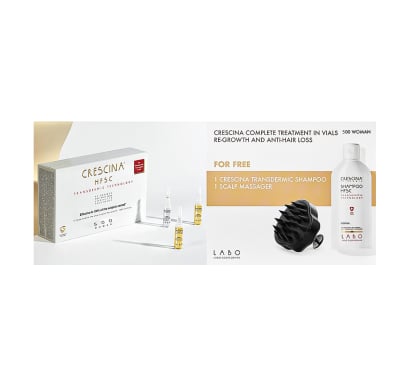 Pack Crescina Tratamiento Completo Re-growth Mujer 500 + Shampoo 200 Ml + Masajeador Para El Cabello