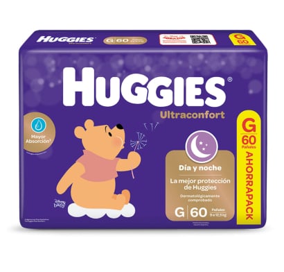 Pañales Huggies Ultraconfort Talle G 60 Unidades
