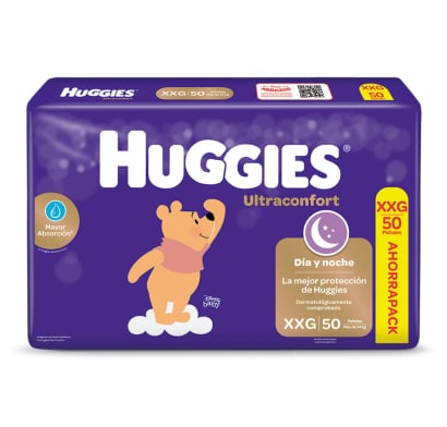 Pañales Huggies Ultraconfort Talle Xxg 50 Unidades