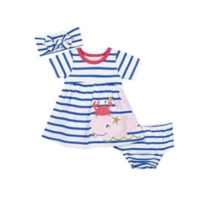 Set de 3 Piezas Gerber Vestido Ballena Nena