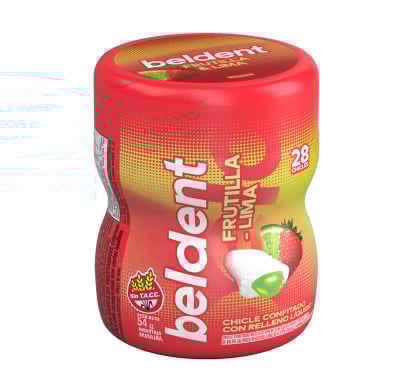 Chicle Beldent Balde Frutilla Lima 54 G