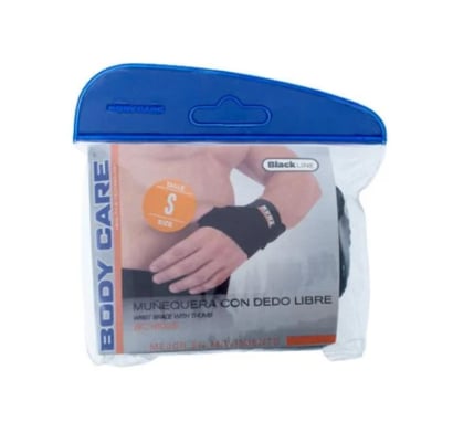 Muñequera Body Care Black Line con Dedo Libre