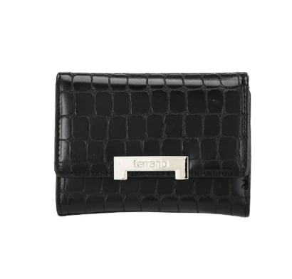 Monedero Terrano Venecia Chico Crocco Negro