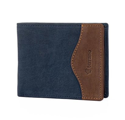 Billetera Terrano De Hombre Con Cuero Azul
