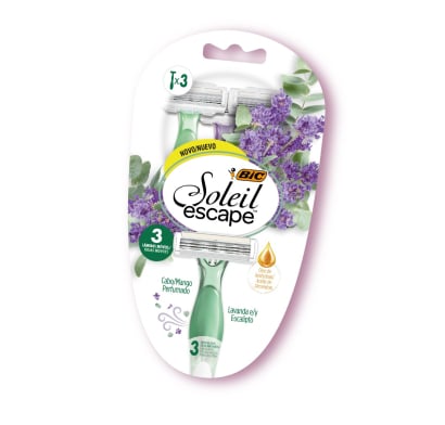 Afeitadora Femenina Bic Soleil Escape Lavanda 3 Unidades