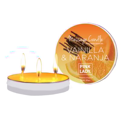 Vela Para Masajes Pink Lady Vainilla Y Naranja