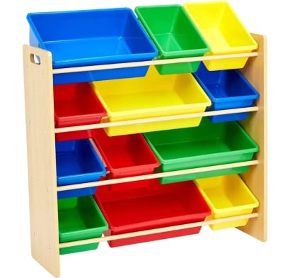 Organizador De Juguetes Akas De Madera 12 Compartimentos