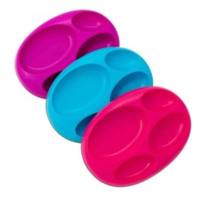 Platos Con Divisiones Boon Varios Colores 3 Unidades