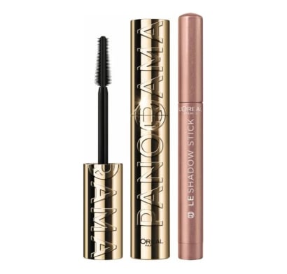 Combo L'oréal Máscara de Pestañas Panorama Blackest Black y Sombra De Ojos Paradise Le Shadow Stick N°115