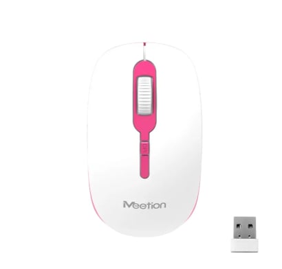 Mouse Inalámbrico Meetion R547 Blanco Y Rosado