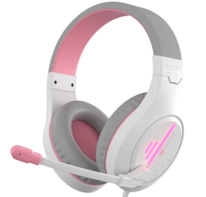 Auriculares Gaming Meetion Mt-hp021 Blanco Y Rosado