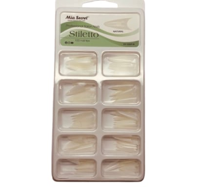 Tips Mia Secret Stiletto Naturales 100 Unidades