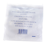 Gasa Estéril 20 x 20 cm 20 Capas