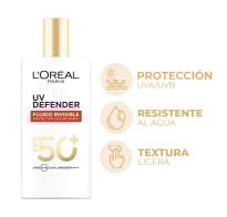 Protector Solar L'Oréal Paris Dermo Expertise UV Defender Fluido Invisible FPS50+ 40 g