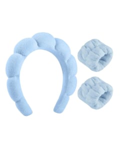 Set Vincha Y Muñequeras Calm Celeste