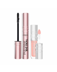 Combo L'oréal Brillo Labial Plump Ambition N°201 Milky Nu y Máscara De Pestañas Paris Big Deal Blackest Washable