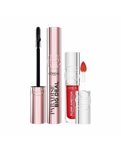 Combo L'oréal Paris Brillo Labial L'oréal Plump Ambition N°380 Rouge In Love y Máscara De Pestañas Big Deal Blackest Washable